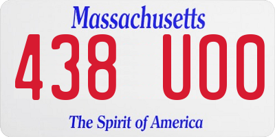 MA license plate 438UO0