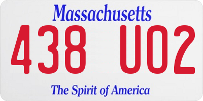 MA license plate 438UO2