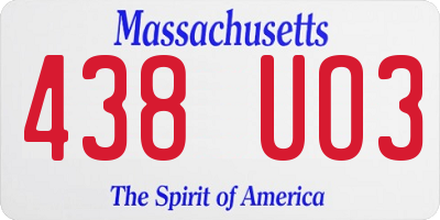 MA license plate 438UO3