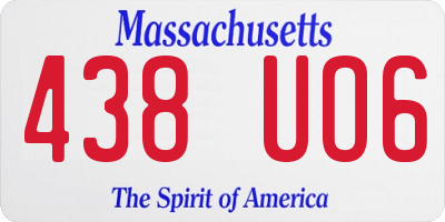 MA license plate 438UO6