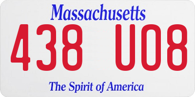 MA license plate 438UO8