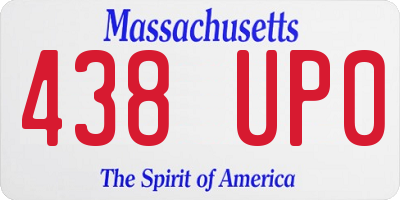 MA license plate 438UP0