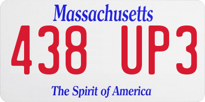 MA license plate 438UP3