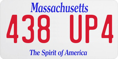 MA license plate 438UP4