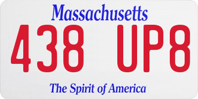 MA license plate 438UP8