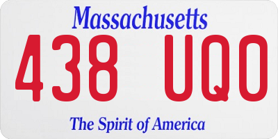 MA license plate 438UQ0