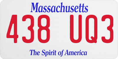 MA license plate 438UQ3