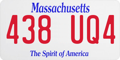 MA license plate 438UQ4