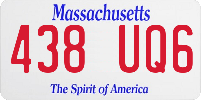 MA license plate 438UQ6