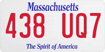 MA license plate 438UQ7