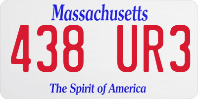 MA license plate 438UR3