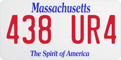 MA license plate 438UR4