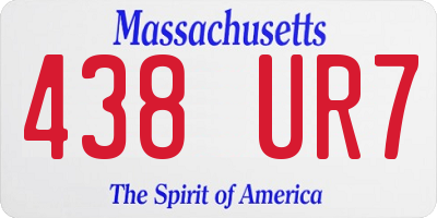 MA license plate 438UR7