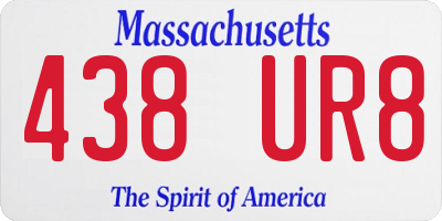 MA license plate 438UR8