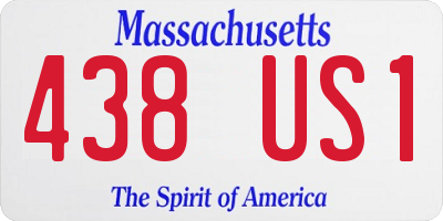 MA license plate 438US1