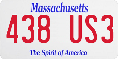 MA license plate 438US3