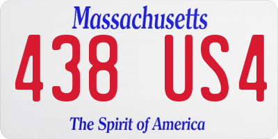 MA license plate 438US4