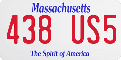 MA license plate 438US5