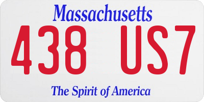 MA license plate 438US7