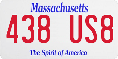 MA license plate 438US8