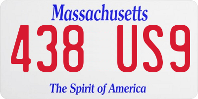 MA license plate 438US9