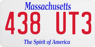 MA license plate 438UT3