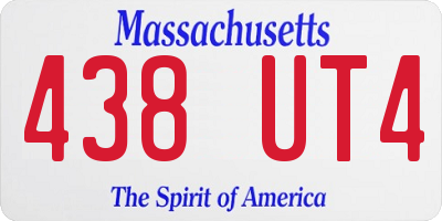 MA license plate 438UT4