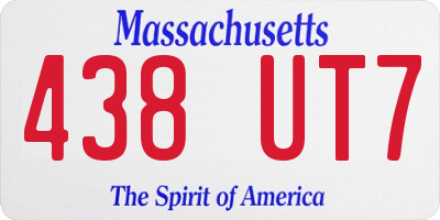 MA license plate 438UT7