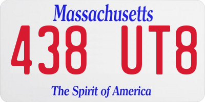 MA license plate 438UT8