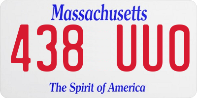 MA license plate 438UU0