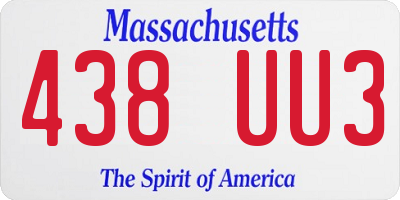MA license plate 438UU3