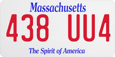 MA license plate 438UU4