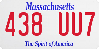 MA license plate 438UU7