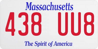 MA license plate 438UU8