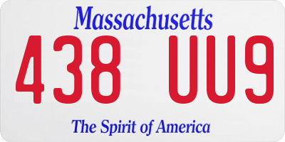 MA license plate 438UU9