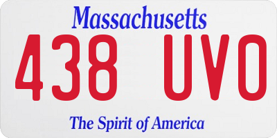 MA license plate 438UV0
