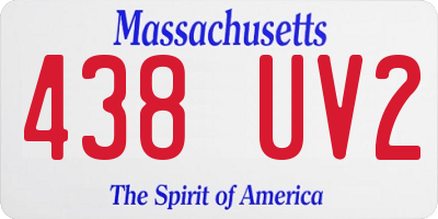 MA license plate 438UV2