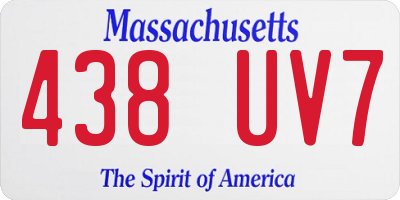 MA license plate 438UV7