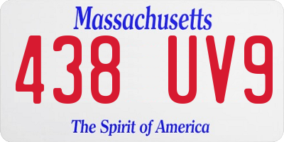 MA license plate 438UV9