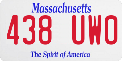 MA license plate 438UW0