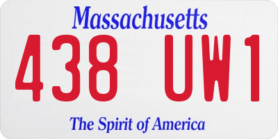 MA license plate 438UW1