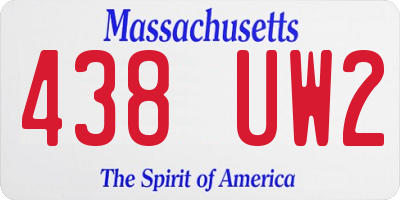 MA license plate 438UW2