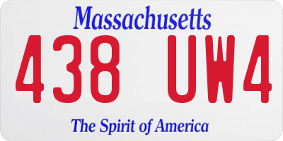 MA license plate 438UW4