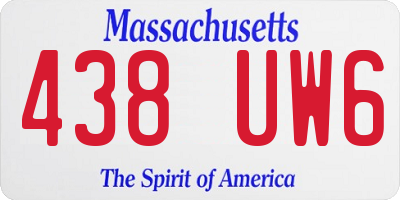 MA license plate 438UW6