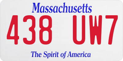 MA license plate 438UW7
