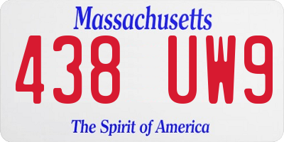 MA license plate 438UW9
