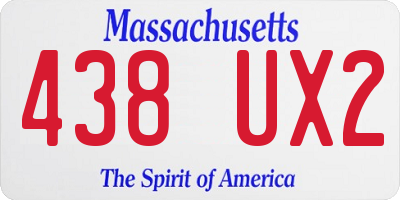 MA license plate 438UX2