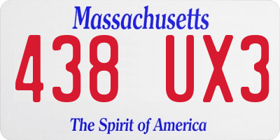 MA license plate 438UX3
