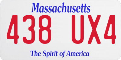 MA license plate 438UX4
