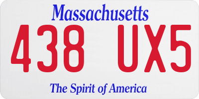 MA license plate 438UX5
